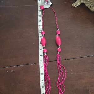 Chic Pink Beaded Necklace